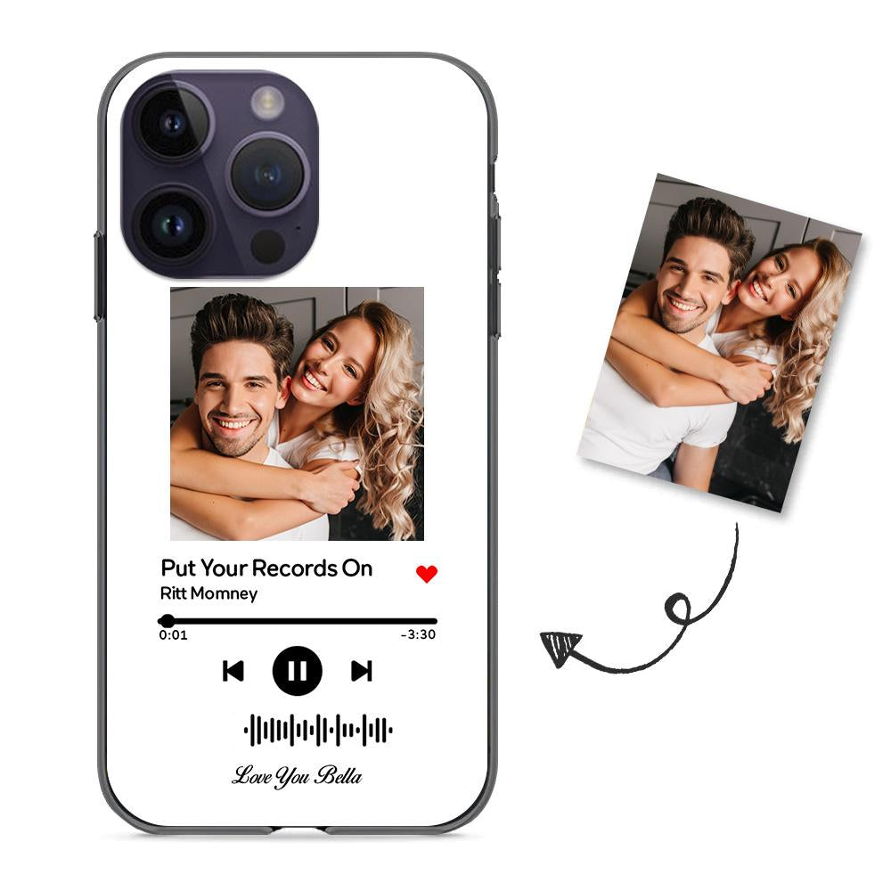 Custom Scannable Music Code Glass iPhone Cases w/ Pictures