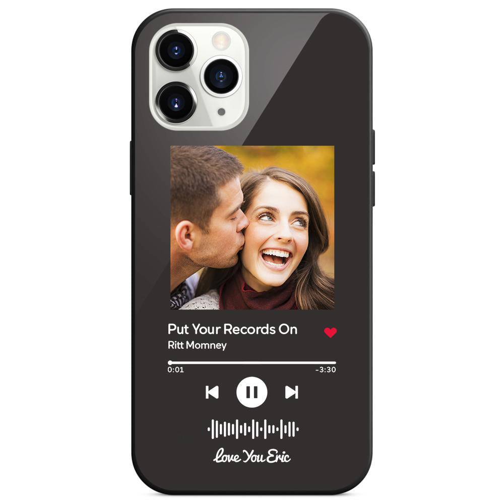 Custom Scannable Music Code Glass iPhone Cases w/ Pictures