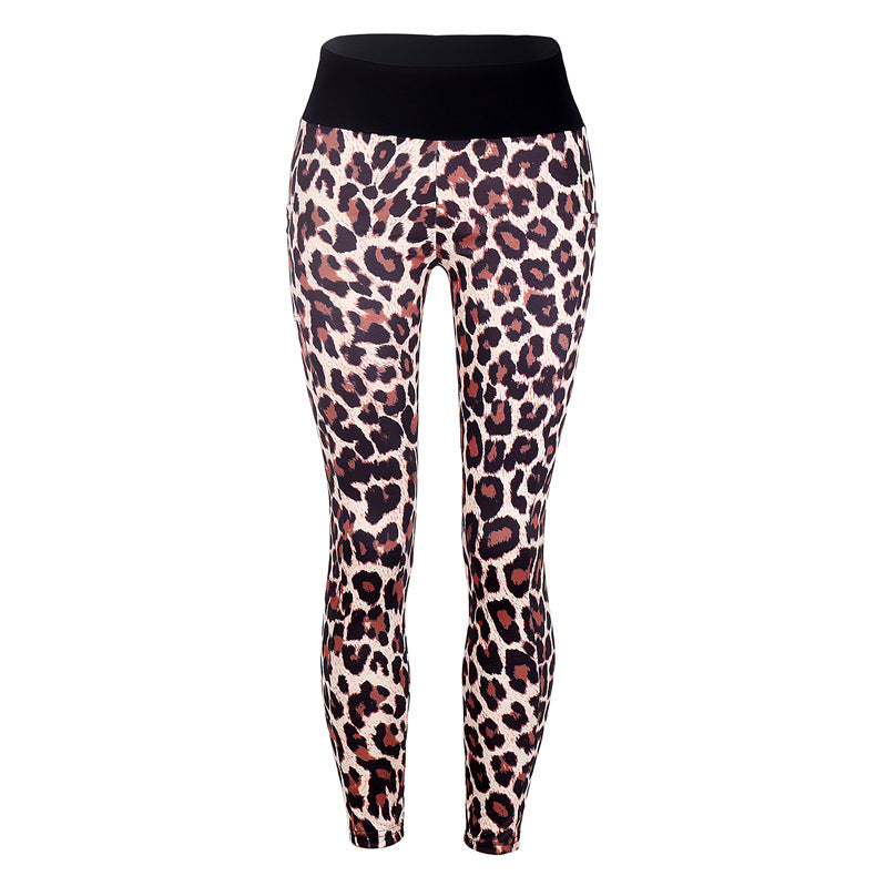 Sexy Women Hip Lifting Leopard Yoga Leggings Pants
