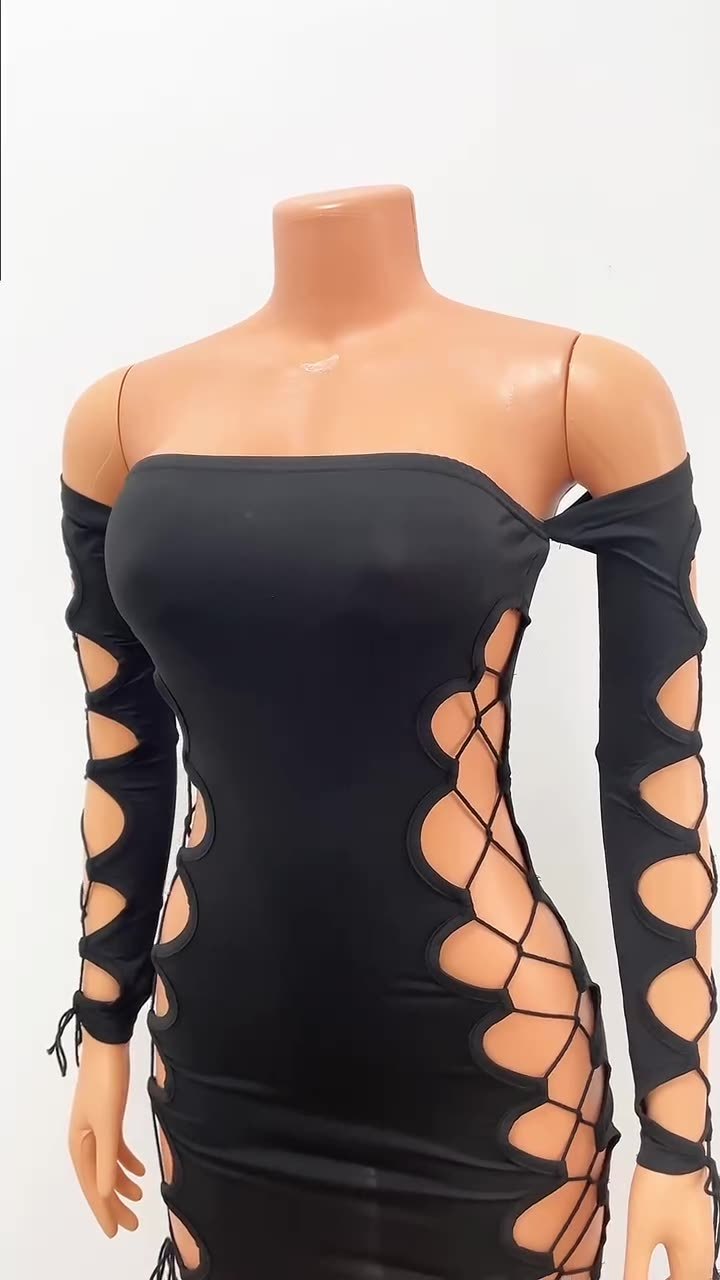 Women's Cutout Tie One Shoulder Wrap Night Party Dress