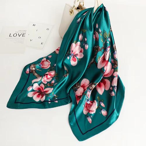 90cm Women Four Seasons Square Silk Satin Bandana Wrap Shawl Scarves Scarfs gpk2