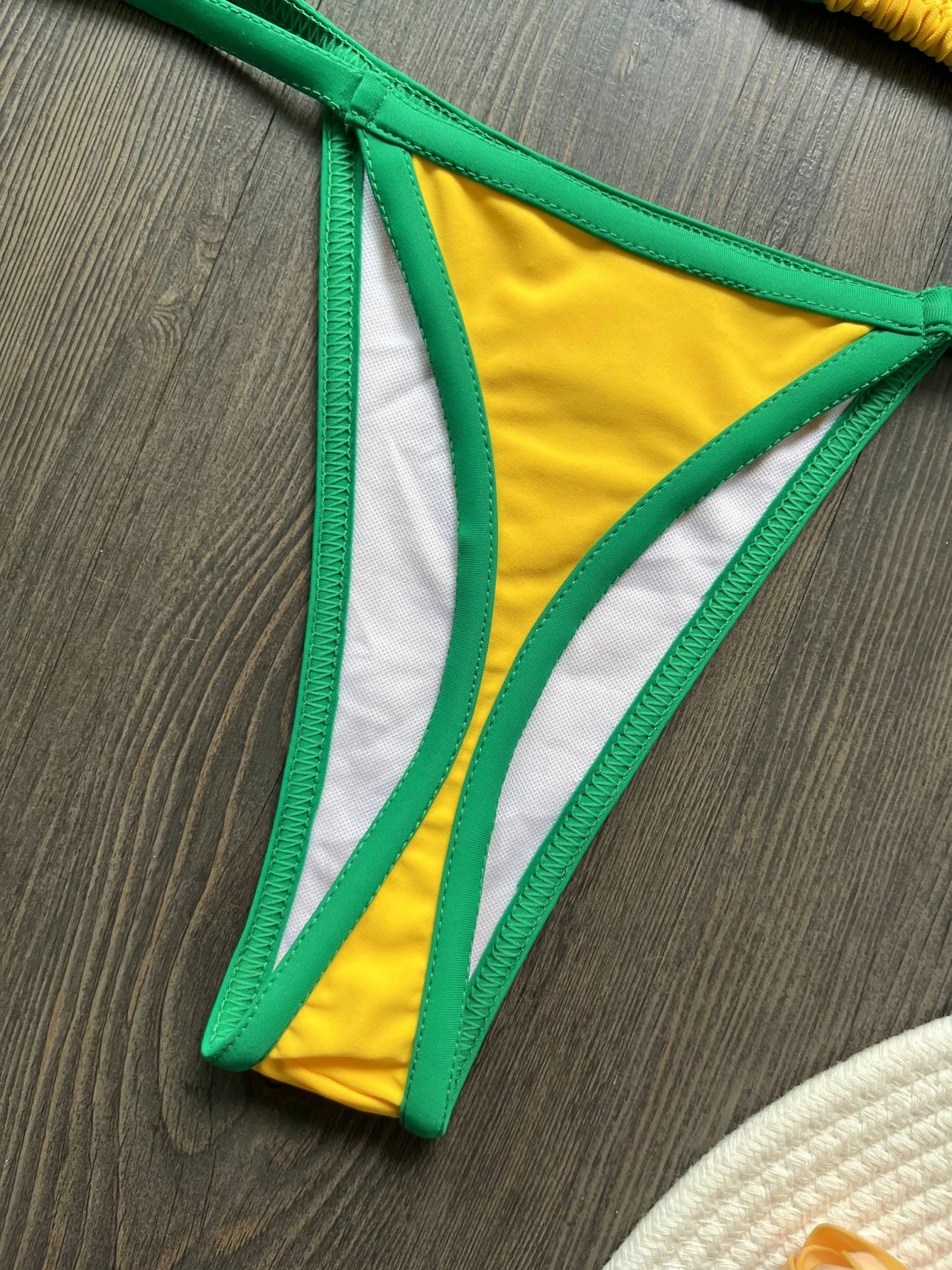 G-string Thong Brazilian Bikini Swimsuit Two-pieces Bikini Brazil Flag Bathing Suit