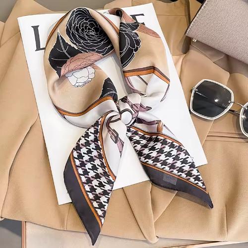 Women Fashion Square Small Silk Satin Scarf Design Printed Bandana Scarves