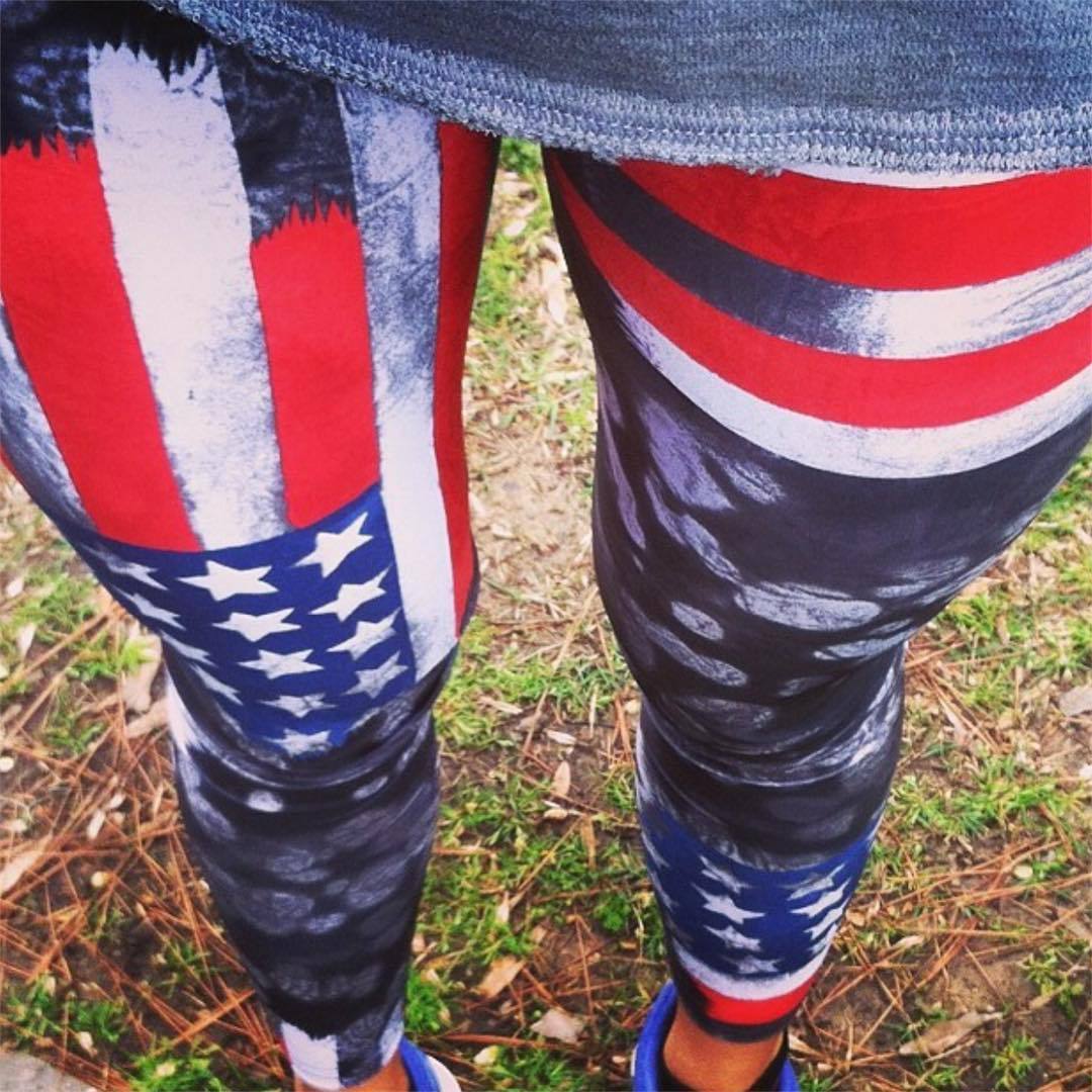 Sexy Printed Skinny Flag Sport Yoga Leggings Pants
