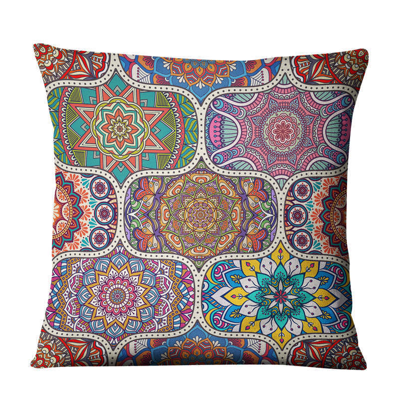 Home Decor Linen Prints Pillowcase Cushion Sofa Cover