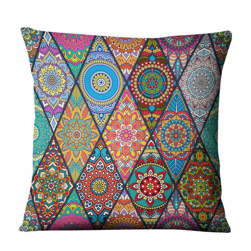 Home Decor Linen Prints Pillowcase Cushion Sofa Cover