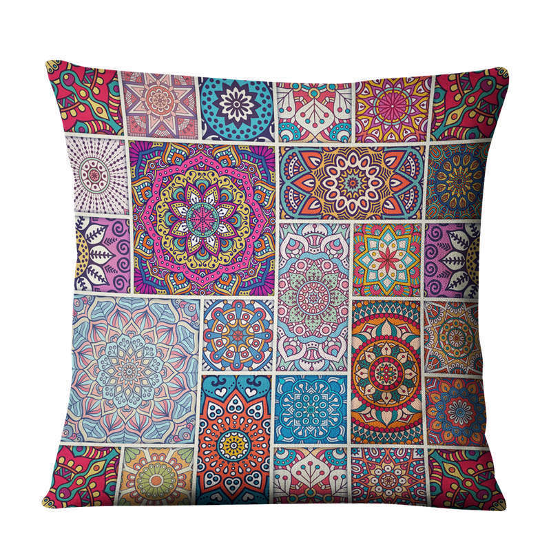Home Decor Linen Prints Pillowcase Cushion Sofa Cover