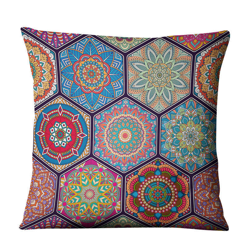 Home Decor Linen Prints Pillowcase Cushion Sofa Cover