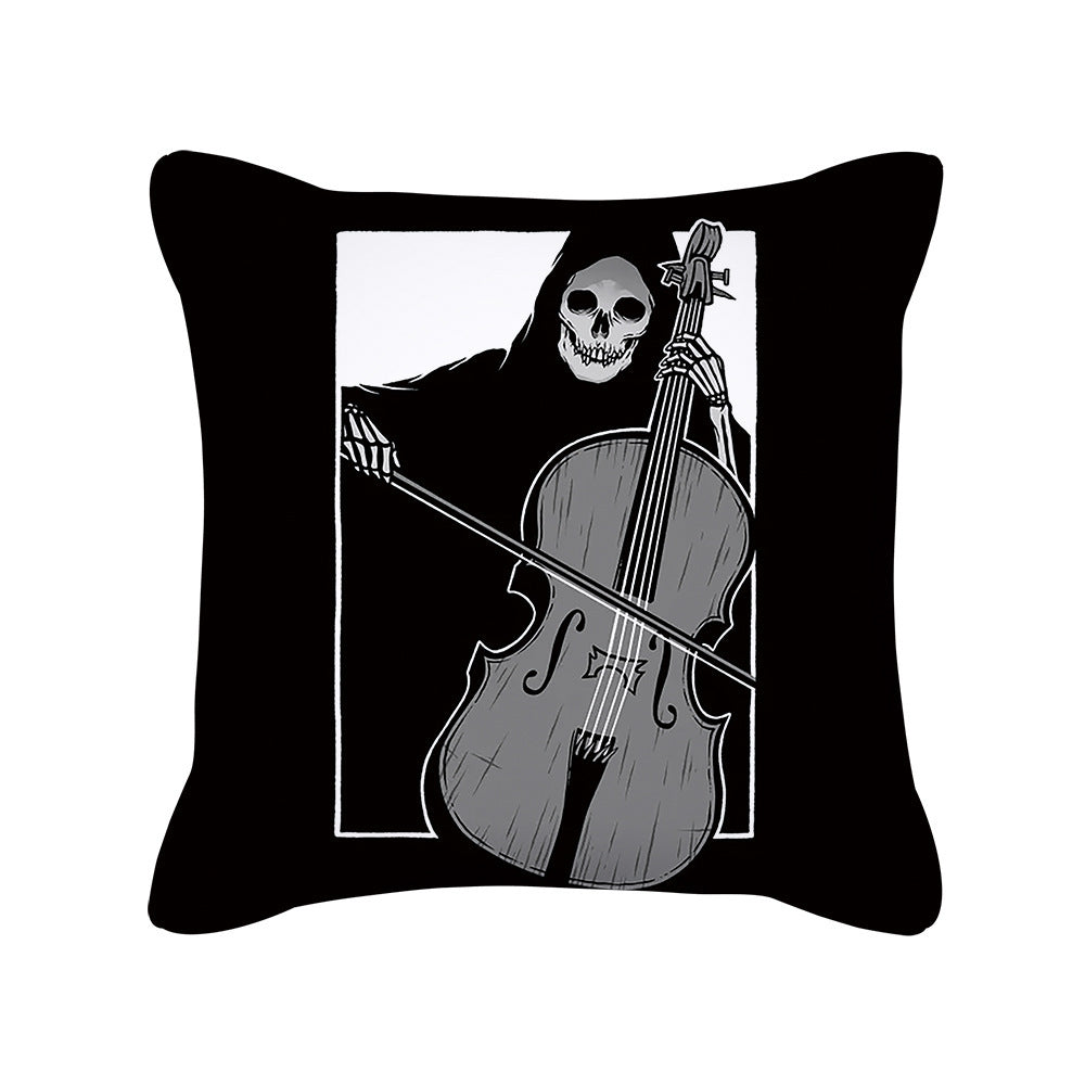 Home Decor Creative Skull Print Square Pillowcase Cushion Cover