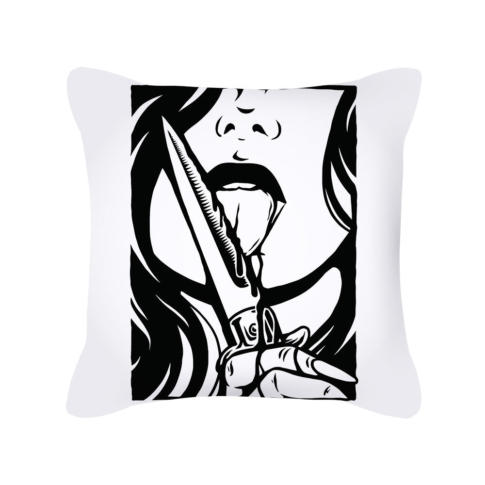 Home Decor Creative Skull Print Square Pillowcase Cushion Cover