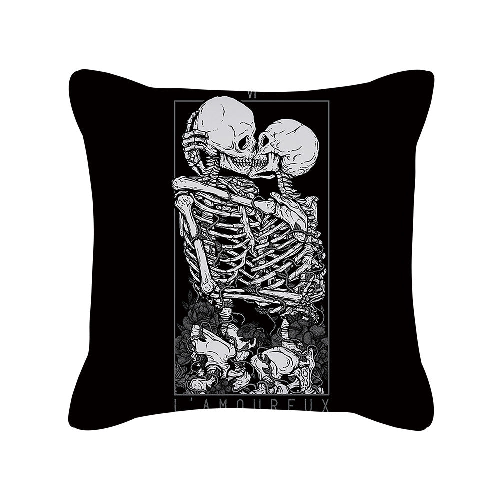Home Decor Creative Skull Print Square Pillowcase Cushion Cover