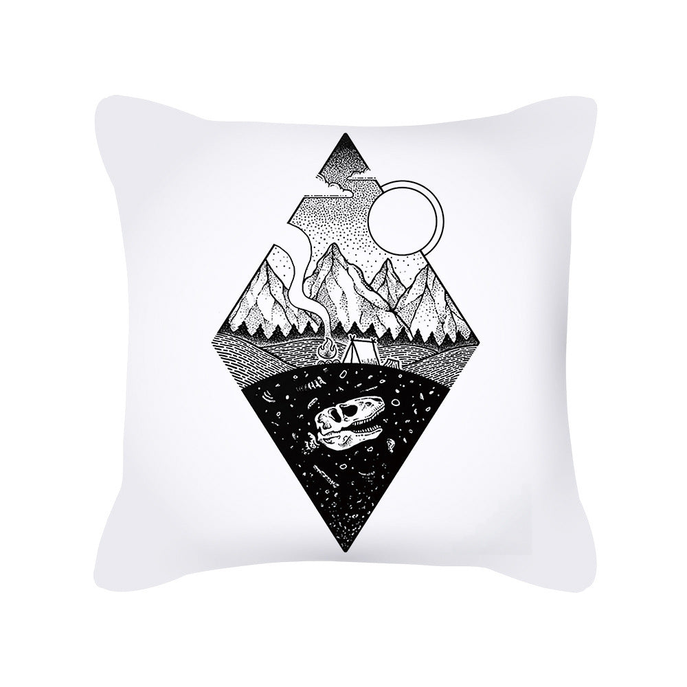 Home Decor Creative Skull Print Square Pillowcase Cushion Cover