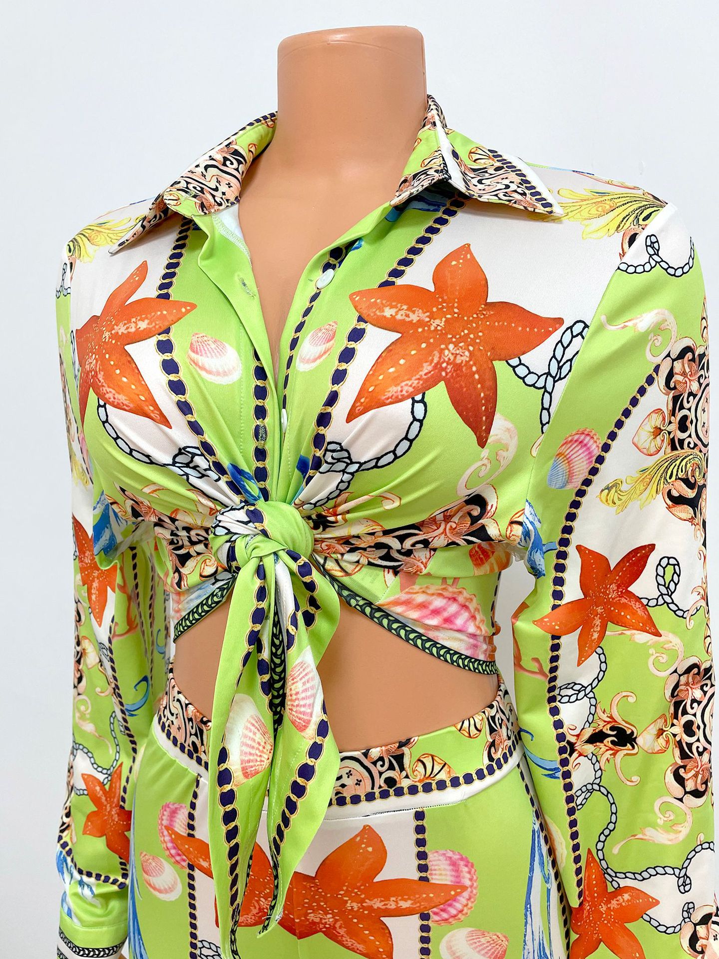 Sexy Digital Printing Fashion Club Party Tops Trouser Pant Suit