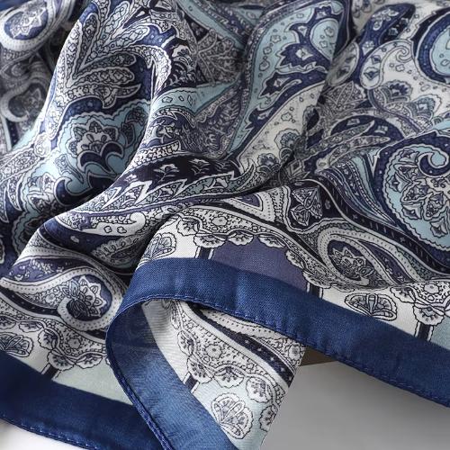 Women Design Square Silk Satin Scarf Flower Prints Bandana Scarves