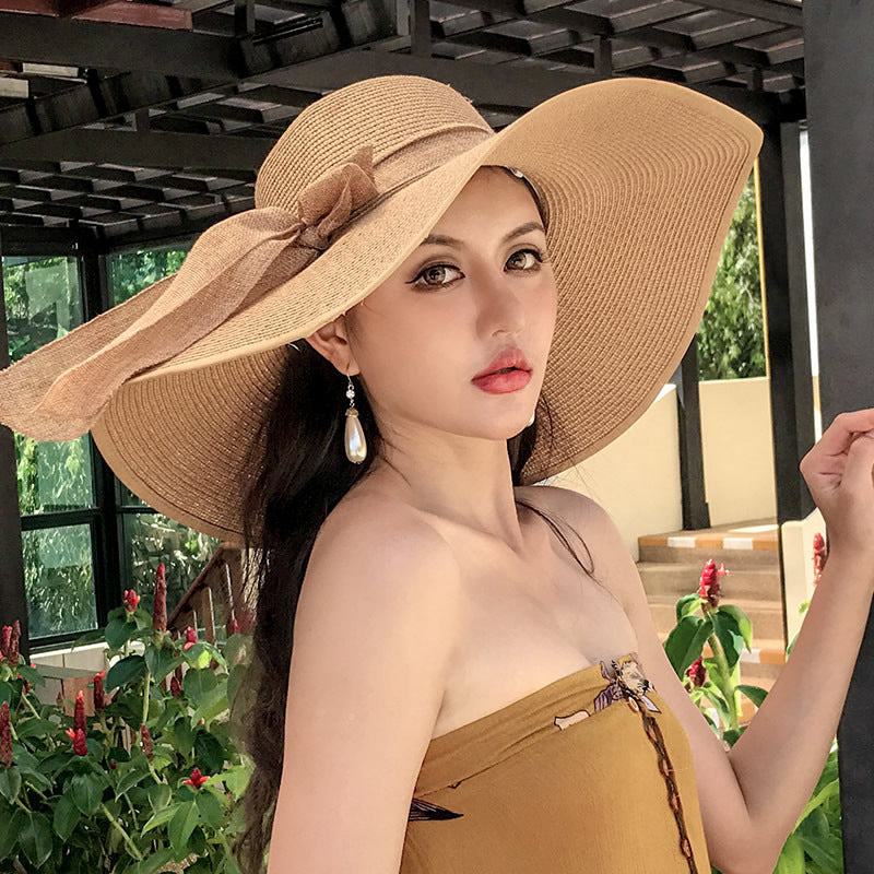 Women's Seaside Summer Vacation Foldable Sun Wide Brim Hat