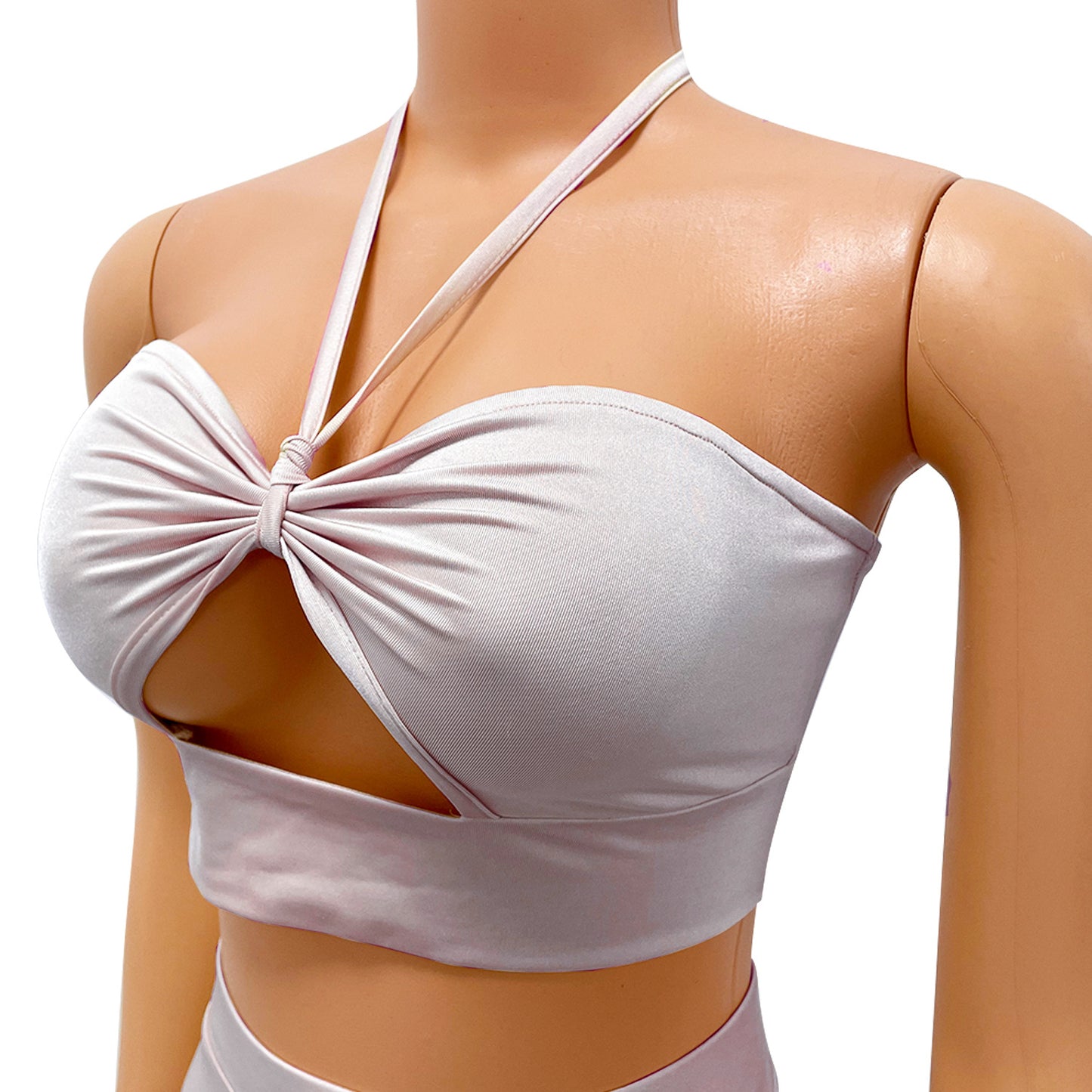 Women's Skinny Cutout Tie Two Piece Nightclub Party Tops Pant Set