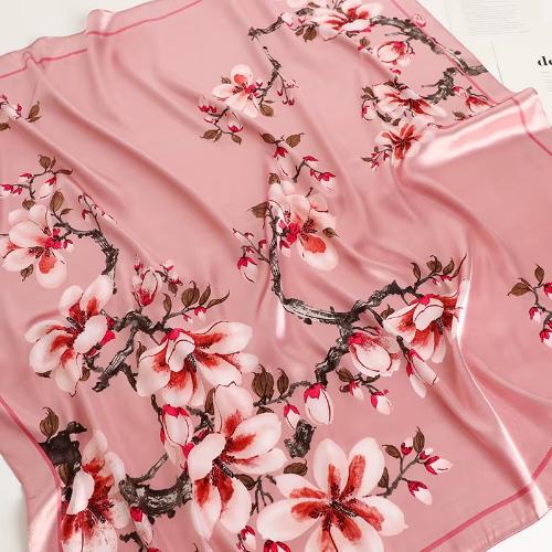 90cm Women Four Seasons Square Silk Satin Bandana Wrap Shawl Scarves Scarfs gpk2