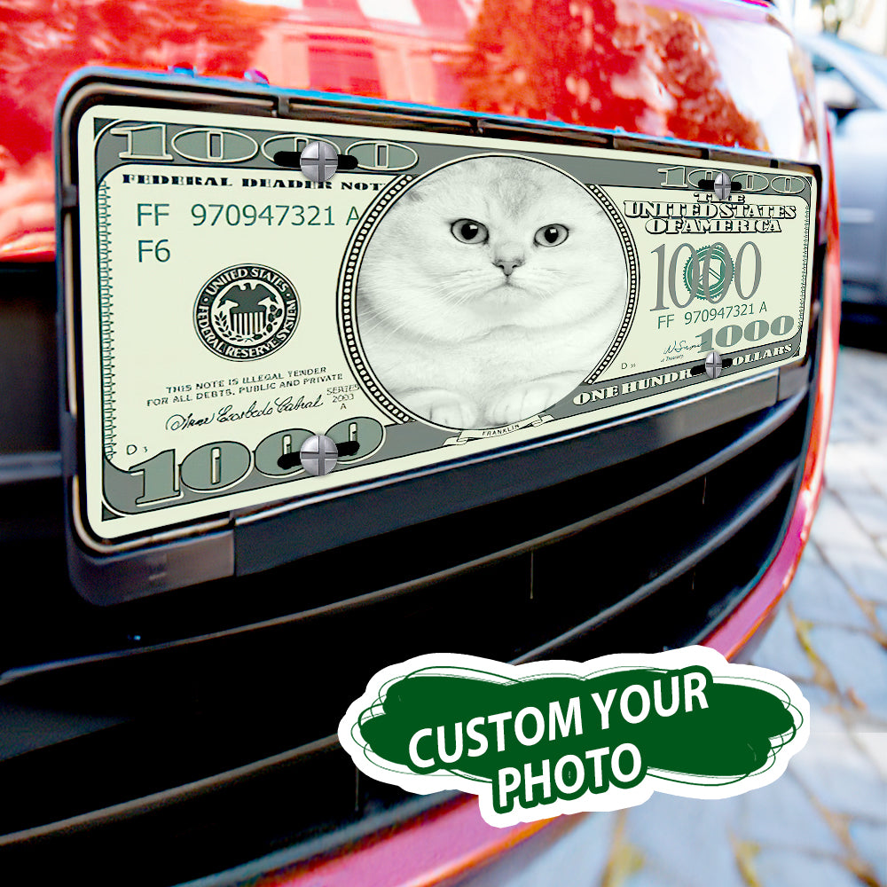 Personalized Custom Photo Money Front Cars License Plates