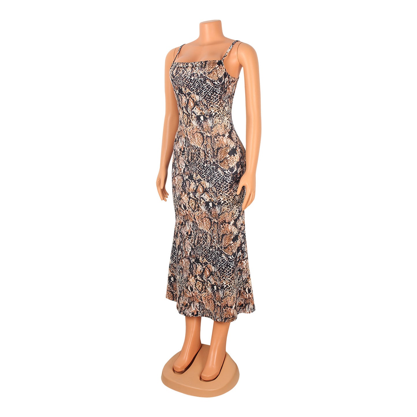 Sexy Suspenders Swing Collar Bodycon Party Clubbing Midi Dress