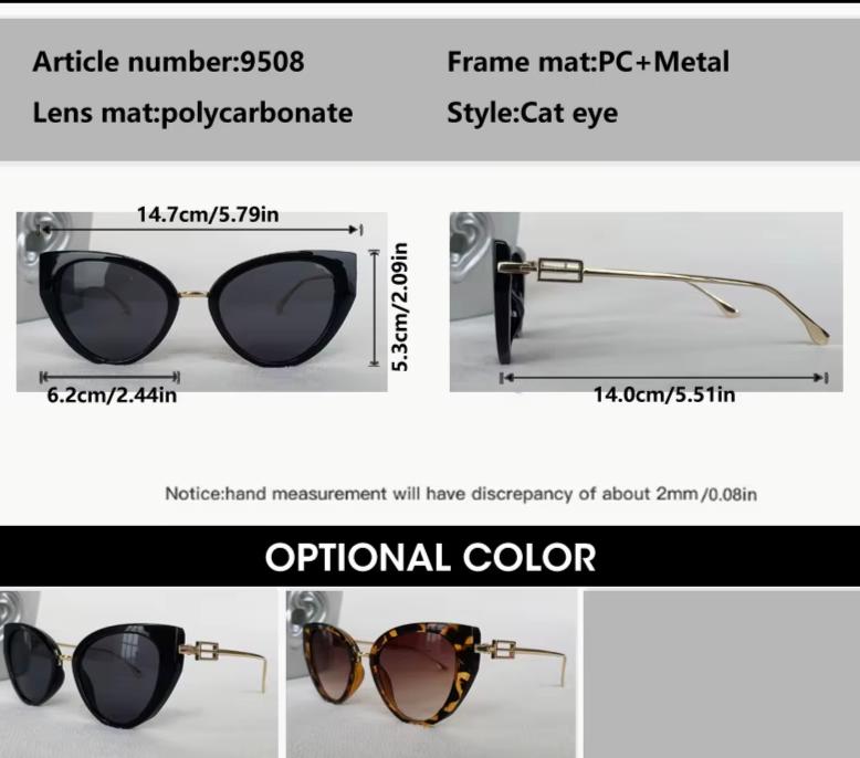 Vintage Cat Eye Women Designer Fashion Driving Shade Eyewear UV400 Sunglasses