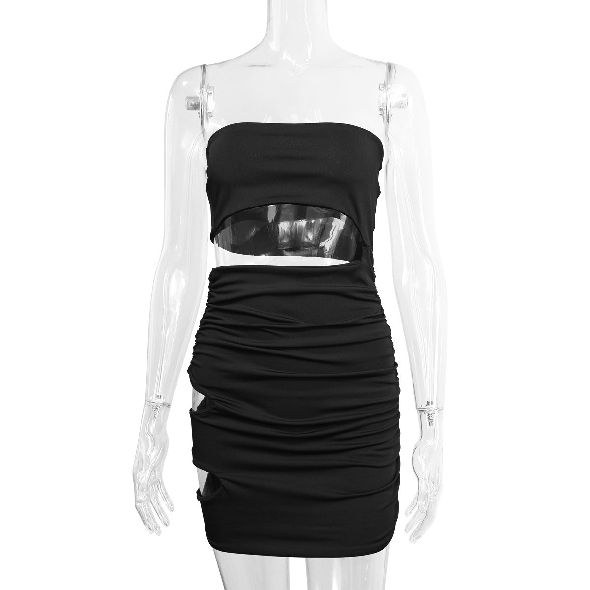 Women's Hollow Out Waist Fashion Tube Tops Night Party Dress
