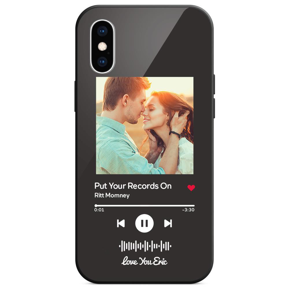 Custom Scannable Music Code Glass iPhone Cases w/ Pictures