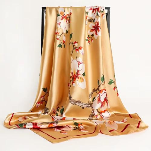 90cm Women Four Seasons Square Silk Satin Bandana Wrap Shawl Scarves Scarfs gpk2