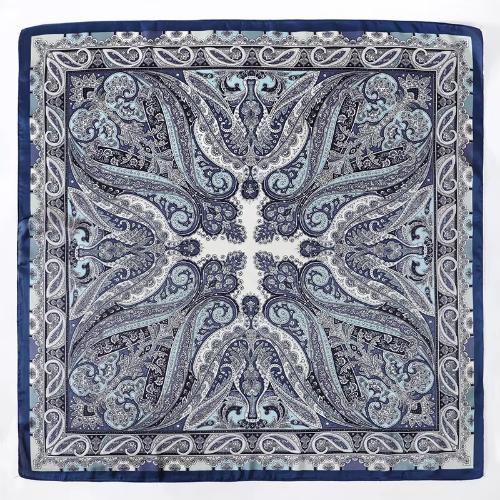 Women Design Square Silk Satin Scarf Flower Prints Bandana Scarves
