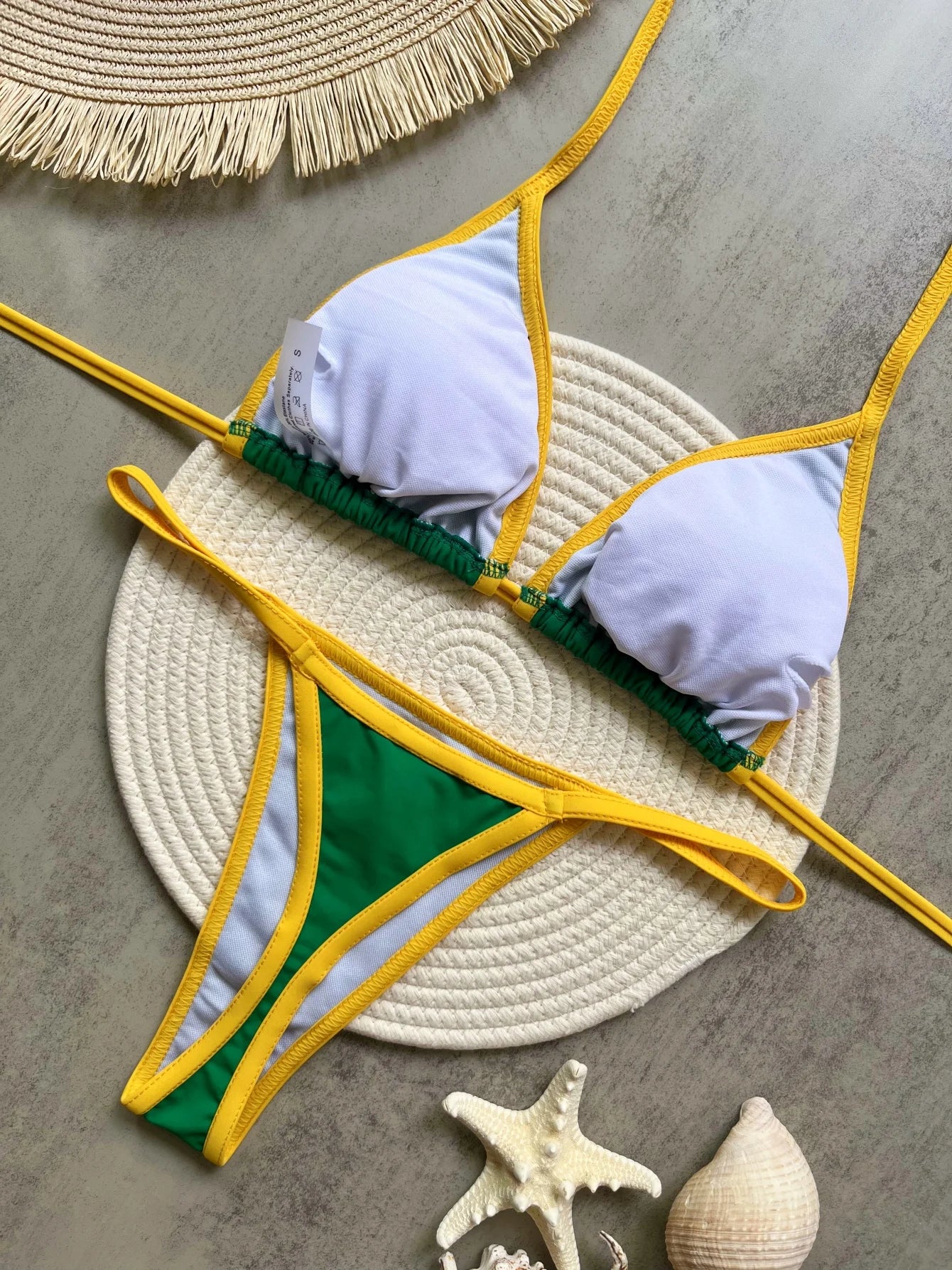 G-string Thong Brazilian Bikini Swimsuit Two-pieces Bikini Brazil Flag Bathing Suit