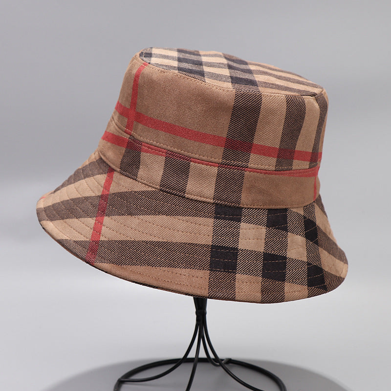 Men Women Checkered Pattern Foldable Sunshade Fisherman Hats