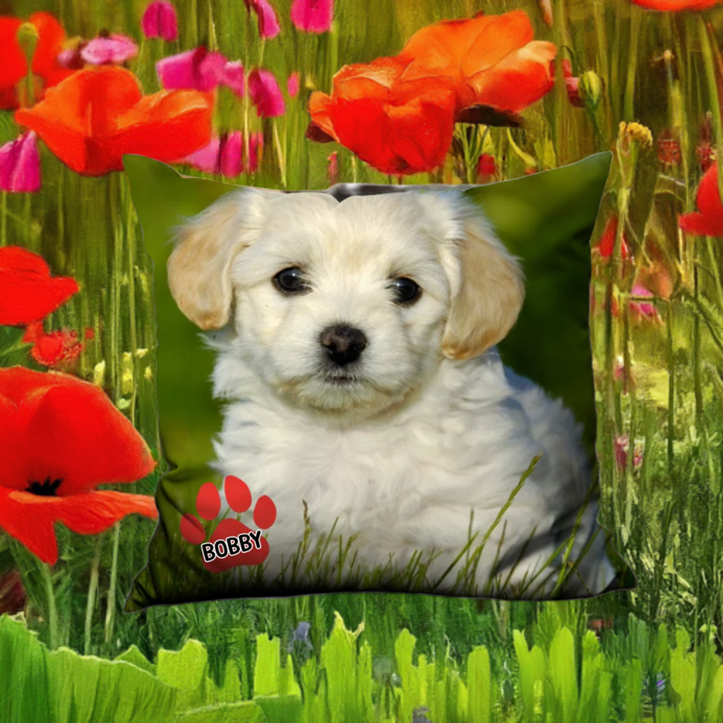 1 Single Print Dog Cat Lover - Pet's Face on A Personalized Pillow Gift Memory
