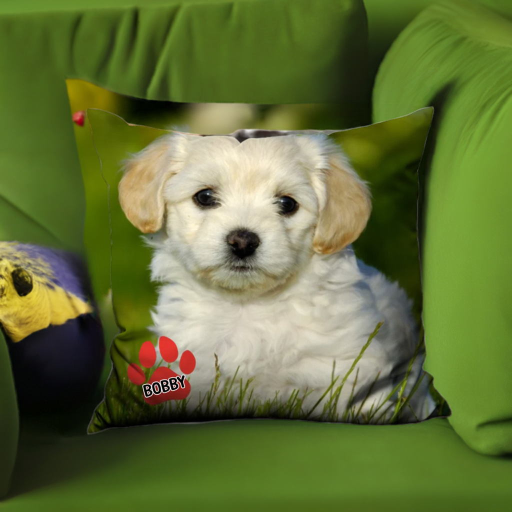 1 Single Print Dog Cat Lover - Pet's Face on A Personalized Pillow Gift Memory