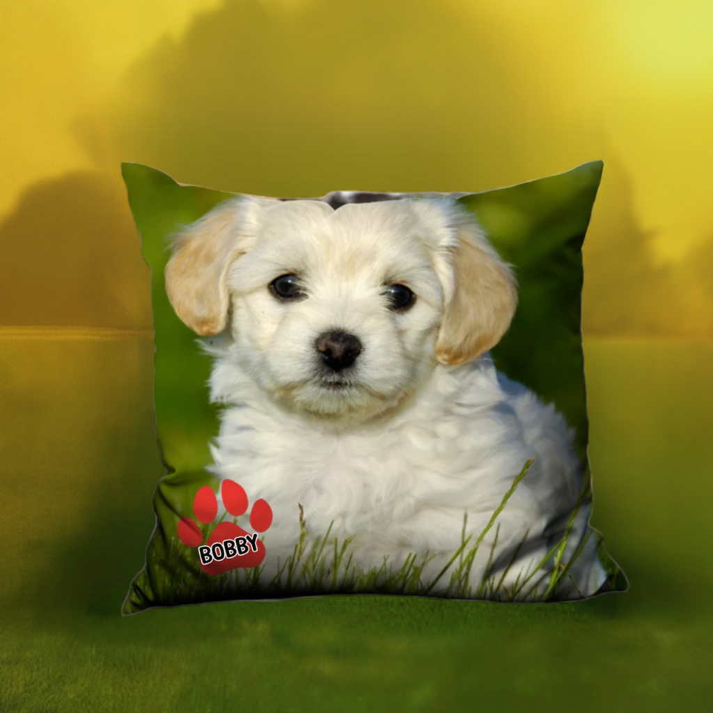 1 Single Print Dog Cat Lover - Pet's Face on A Personalized Pillow Gift Memory