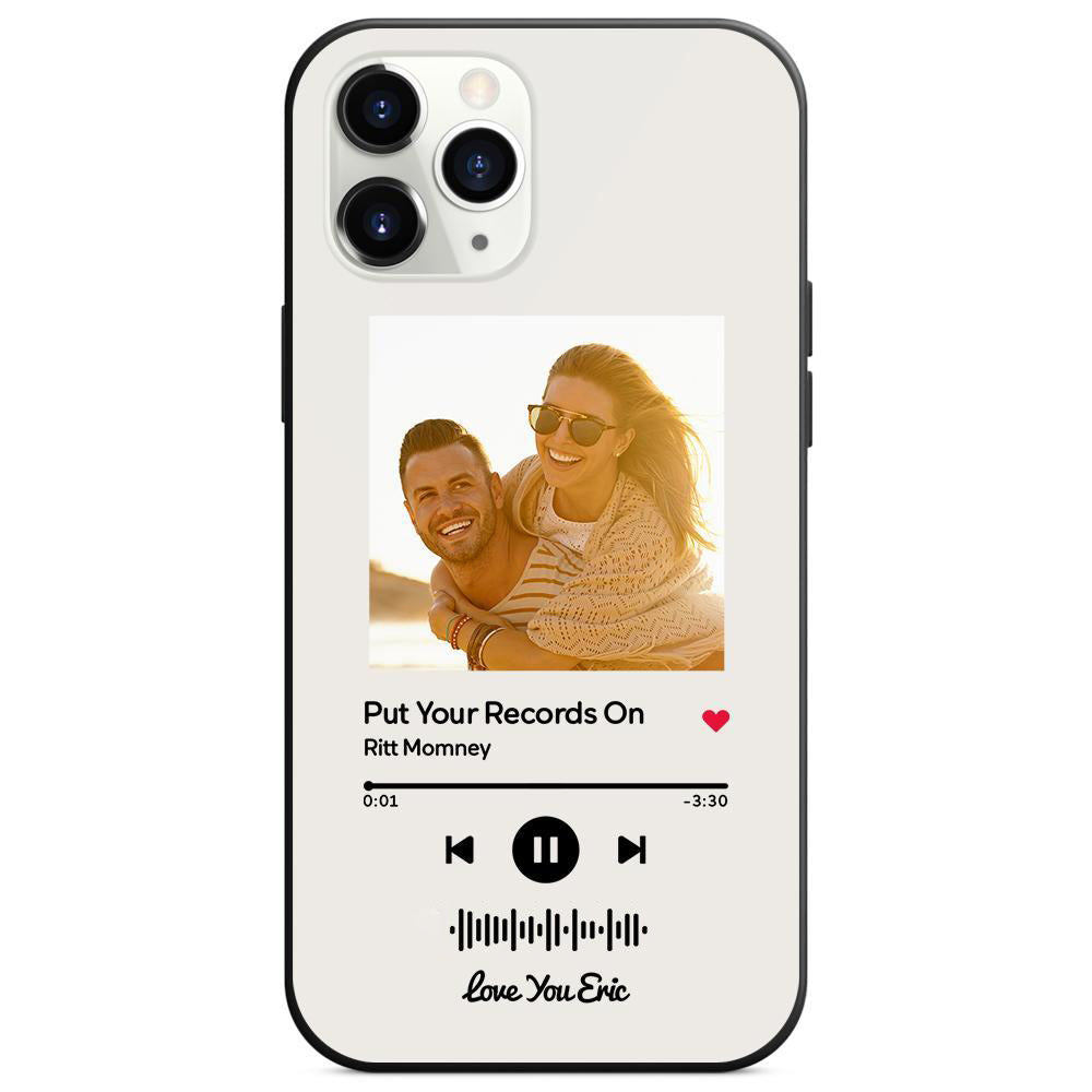 Custom Scannable Music Code Glass iPhone Cases w/ Pictures