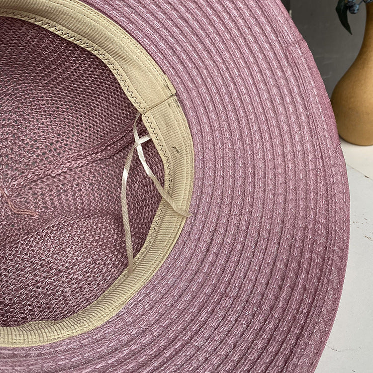 Women Sunscreen Splicing Wedding Travel Church Dress Sun Hat
