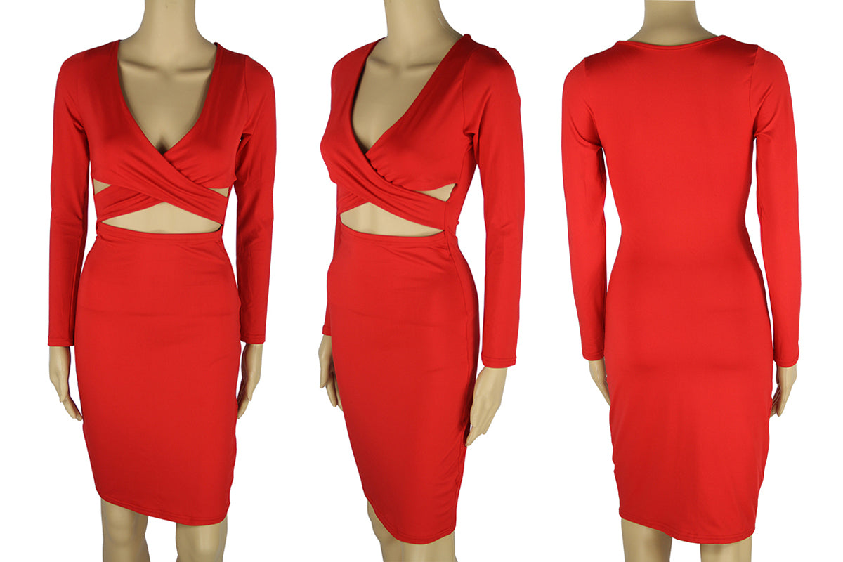 Sexy Women Slim Bodycon Fashion Long Sleeve Nightclub Short Party Dress