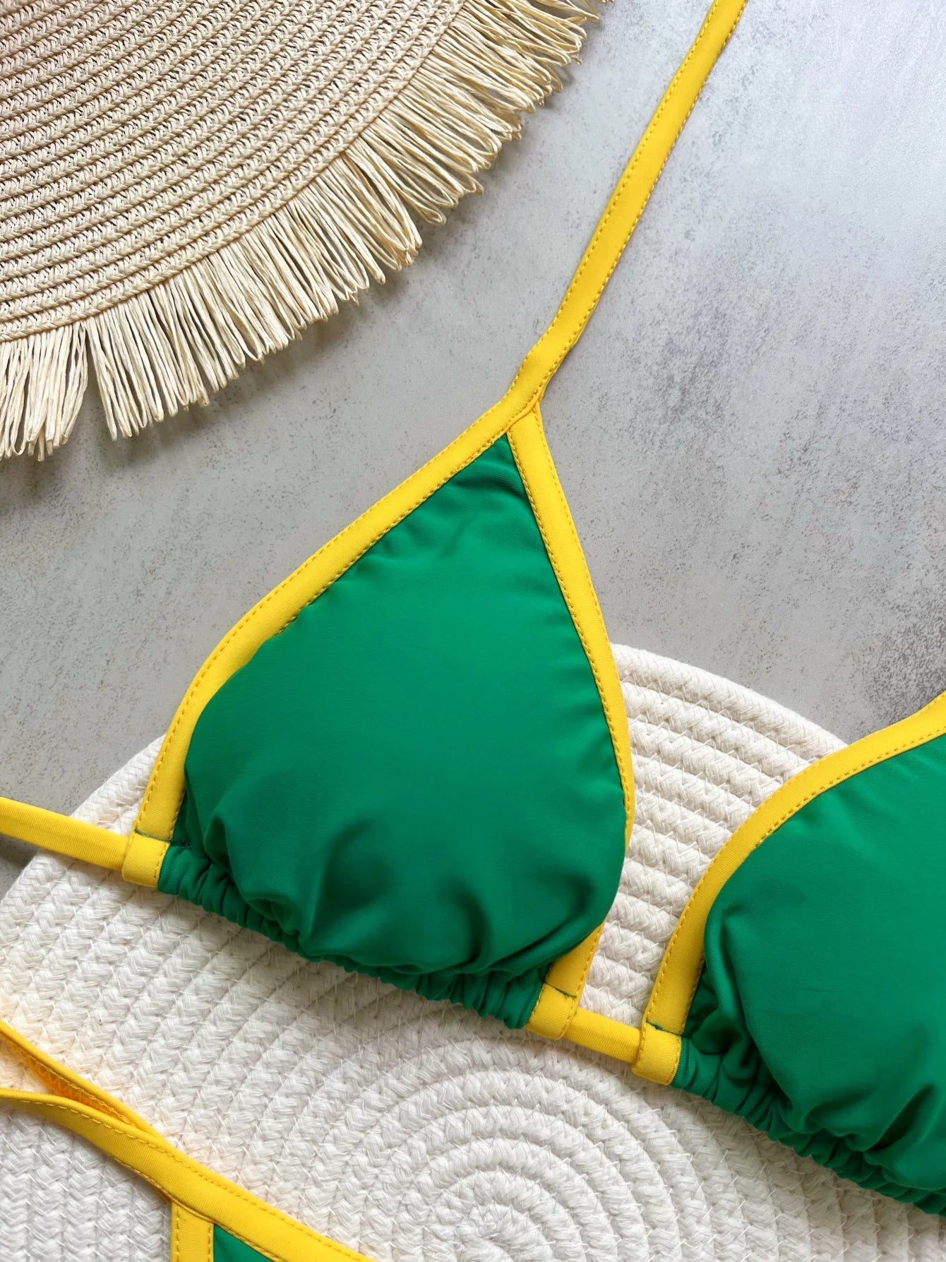 G-string Thong Brazilian Bikini Swimsuit Two-pieces Bikini Brazil Flag Bathing Suit