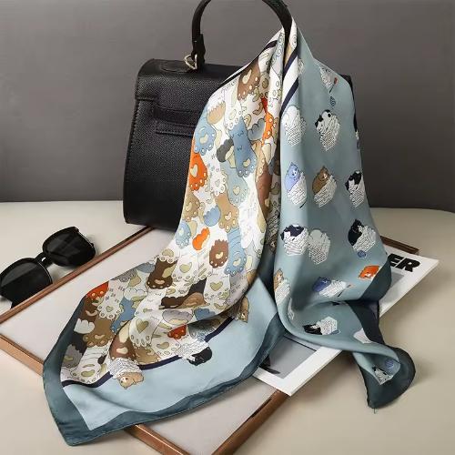 Women Fashion Square Small Silk Satin Scarf Design Printed Bandana Scarves