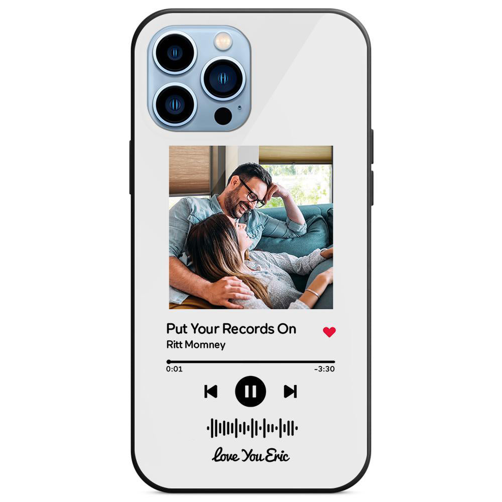 Custom Scannable Music Code Glass iPhone Cases w/ Pictures