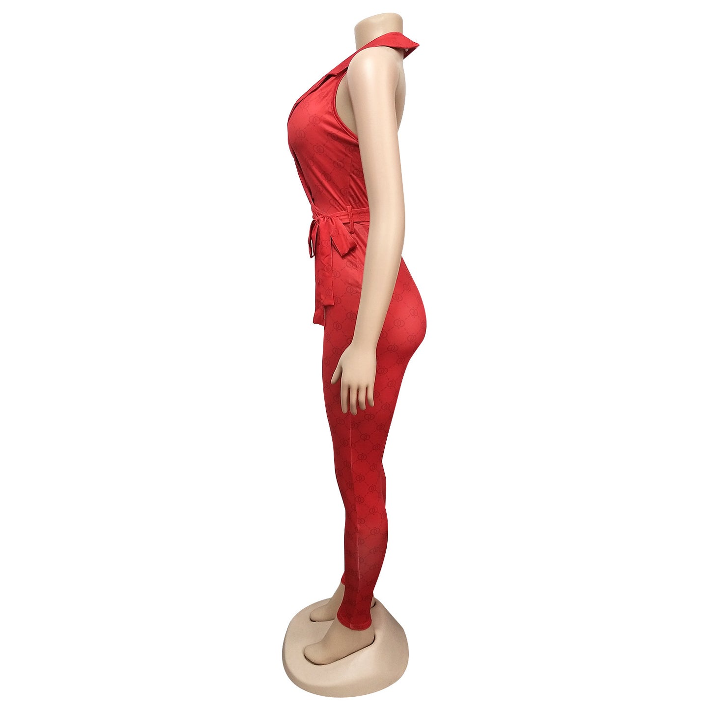 Sexy Printed Halter Nightclub Party Pant Jumpsuit
