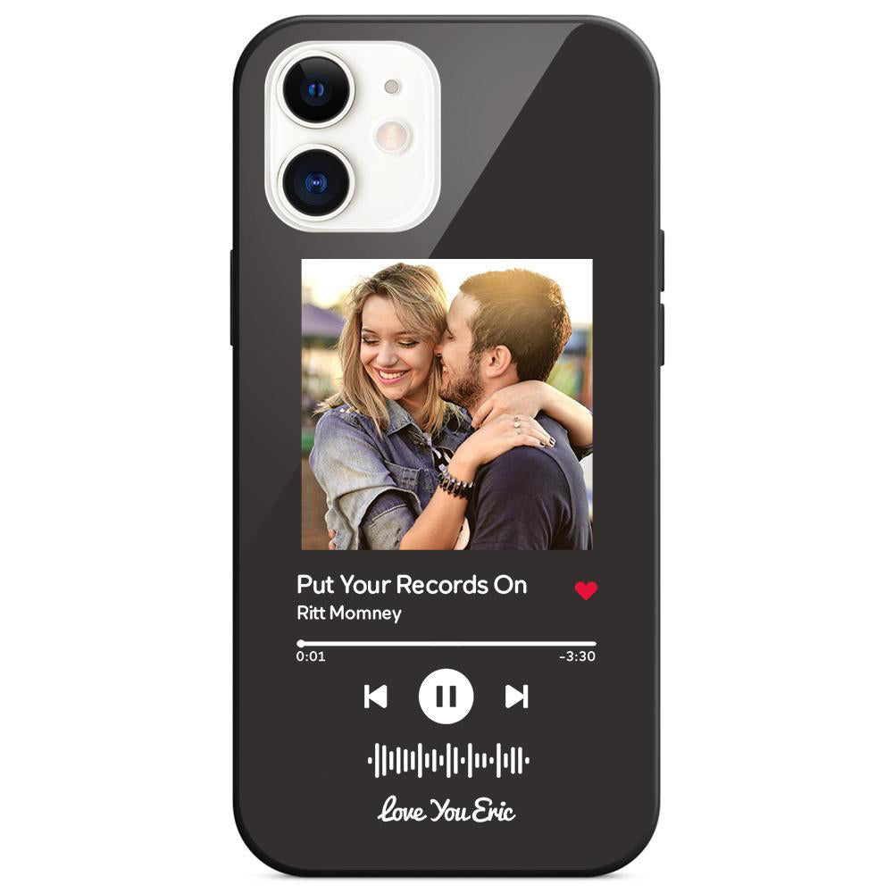 Custom Scannable Music Code Glass iPhone Cases w/ Pictures