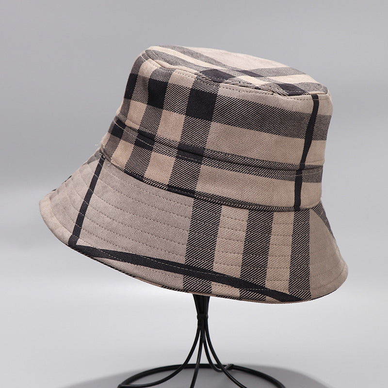 Men Women Checkered Pattern Foldable Sunshade Fisherman Hats