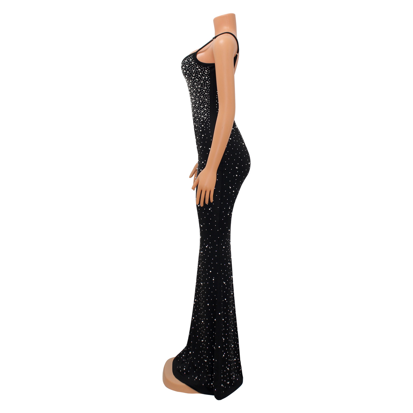 Sexy Fashion Night Club Hot-drilled Beaded Suspender Party Dress