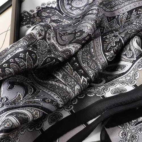 Women Design Square Silk Satin Scarf Flower Prints Bandana Scarves