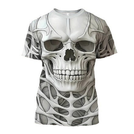 Men's 3D Skull Printed Hip Hop Trendy Tops Tees T-shirt