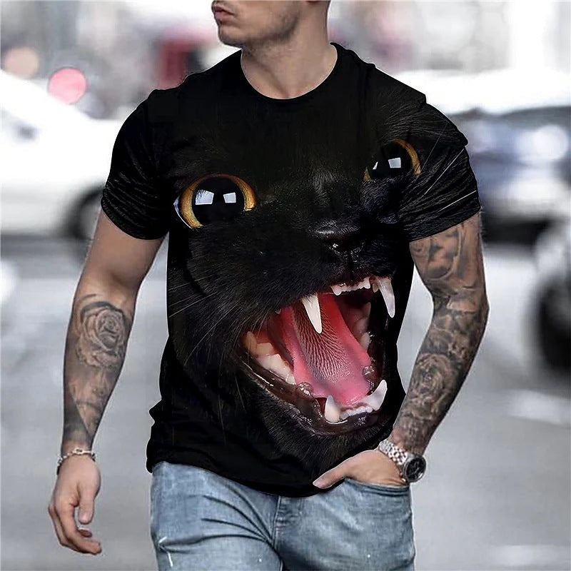 3D Animal Dragon Digital Prints Men's Short Sleeve Tops Shirt Tees