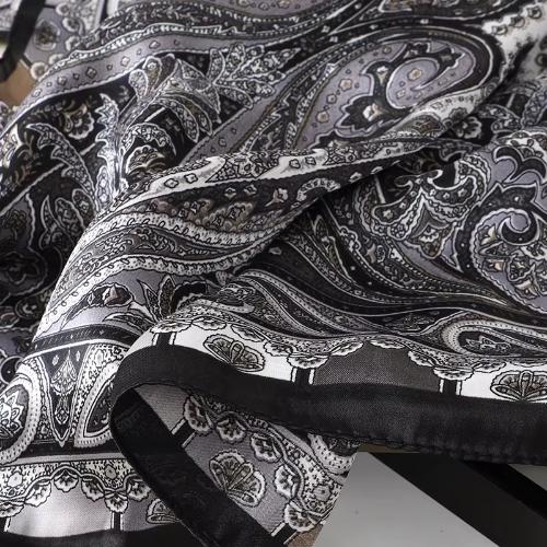 Women Design Square Silk Satin Scarf Flower Prints Bandana Scarves