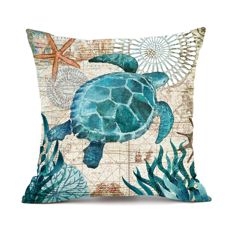 Cushion Covers Sea Turtle Printed Throw Pillowcase Cases Home Decor