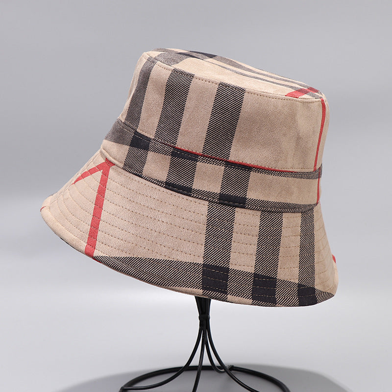 Men Women Checkered Pattern Foldable Sunshade Fisherman Hats