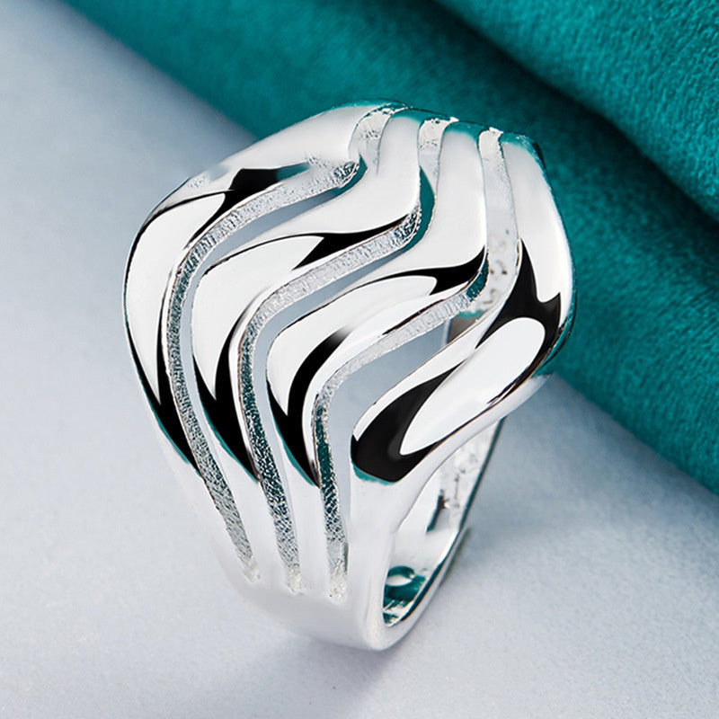 Women Fashion Silver Minimalist Geometric Rings